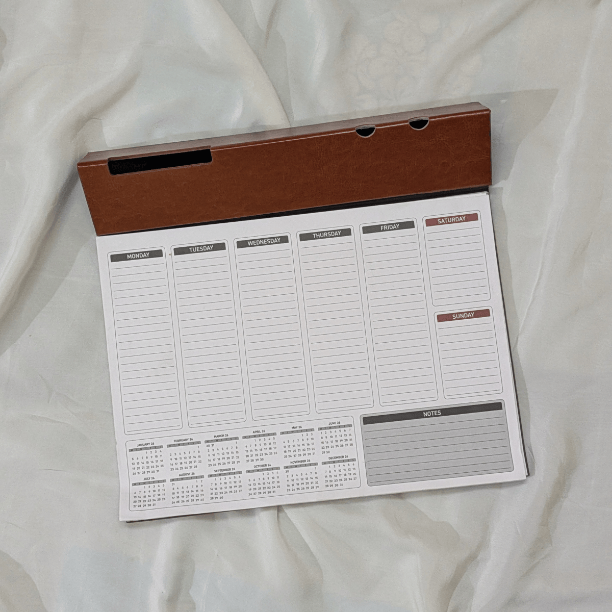 Brown Elite Weekly Desk Planner
