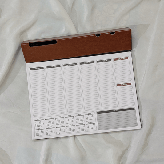 Brown Elite Weekly Desk Planner